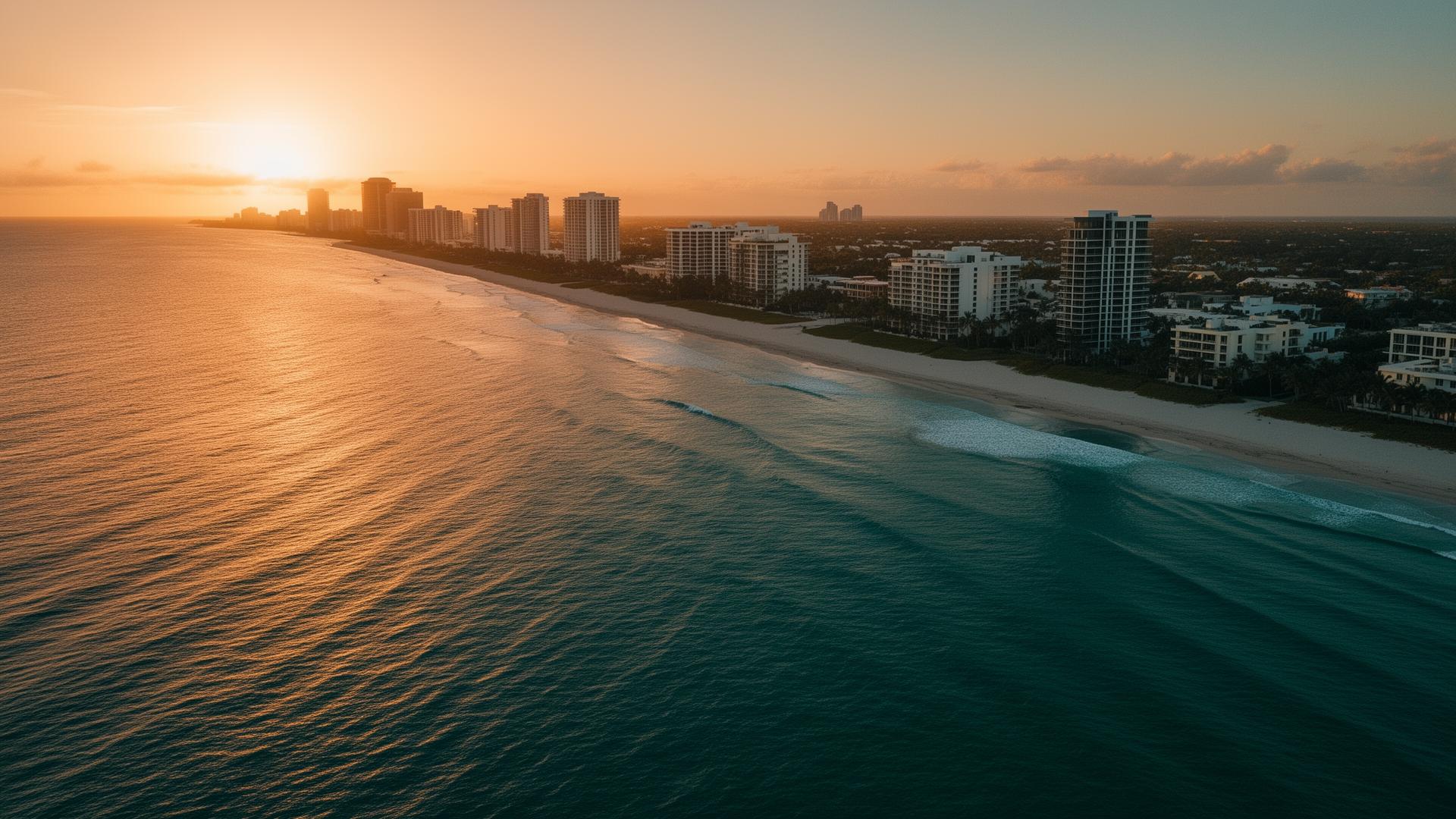 Boca Raton coastline at sunrise